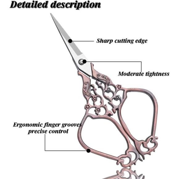 Embroidery Scissors Kit, Vintage Scissors European Style Sewing Kit for Crafting - Picture 3 of 7